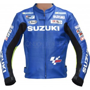 ECSTAR MotoGP SUZUKI Sports Racing Replica Leather Motorcycle Jacket